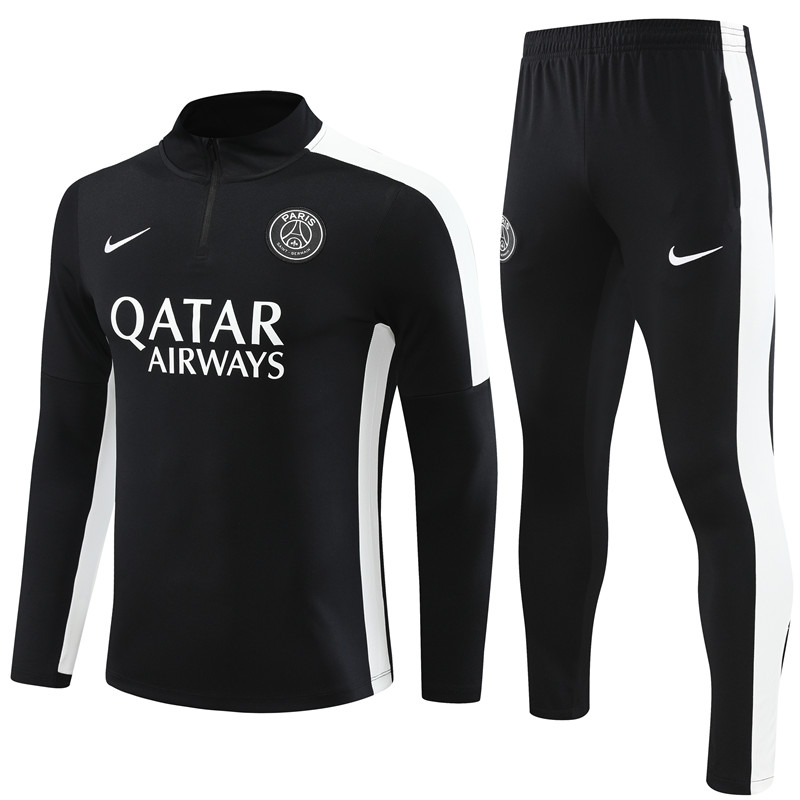 Paris Saint-Germain PSG 23-24 Kids Long Sleeve Training Set Black